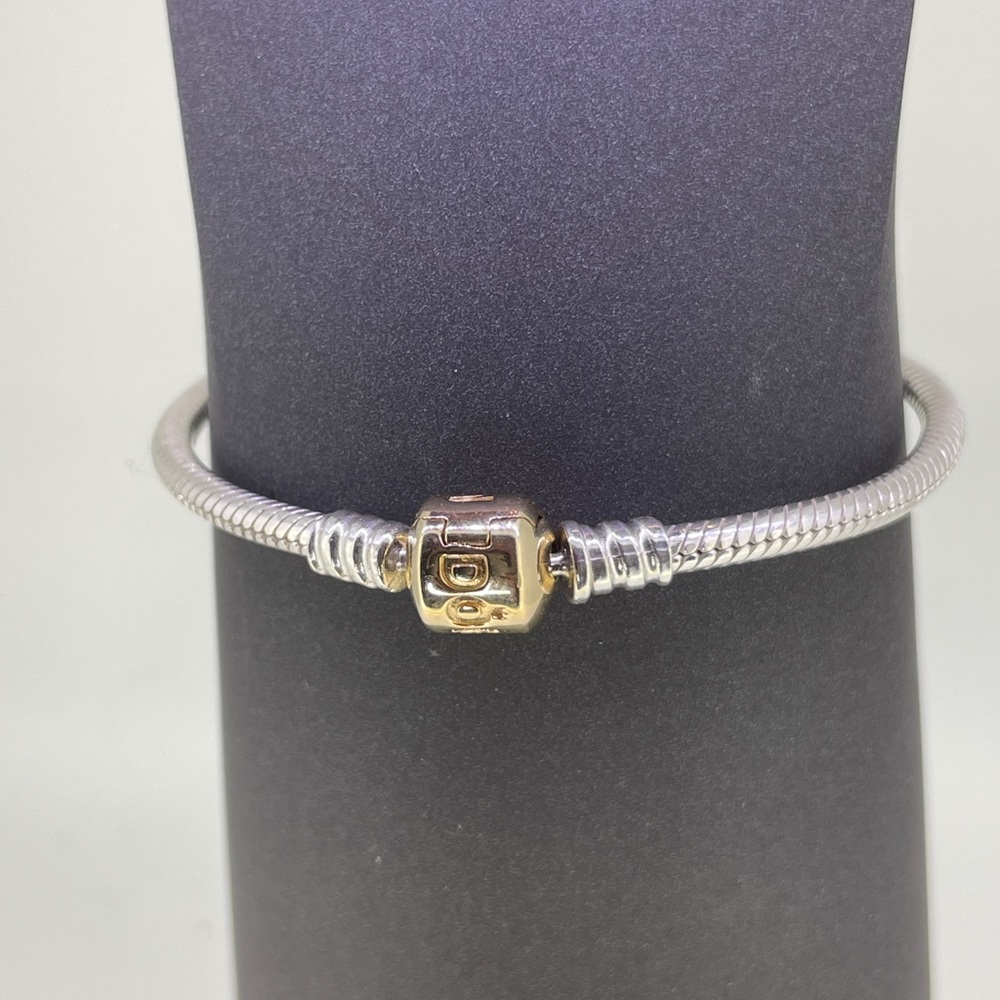 Pandora Sterling Silver w/ 14K Gold Clasp 590702HG - Picture 11 of 16